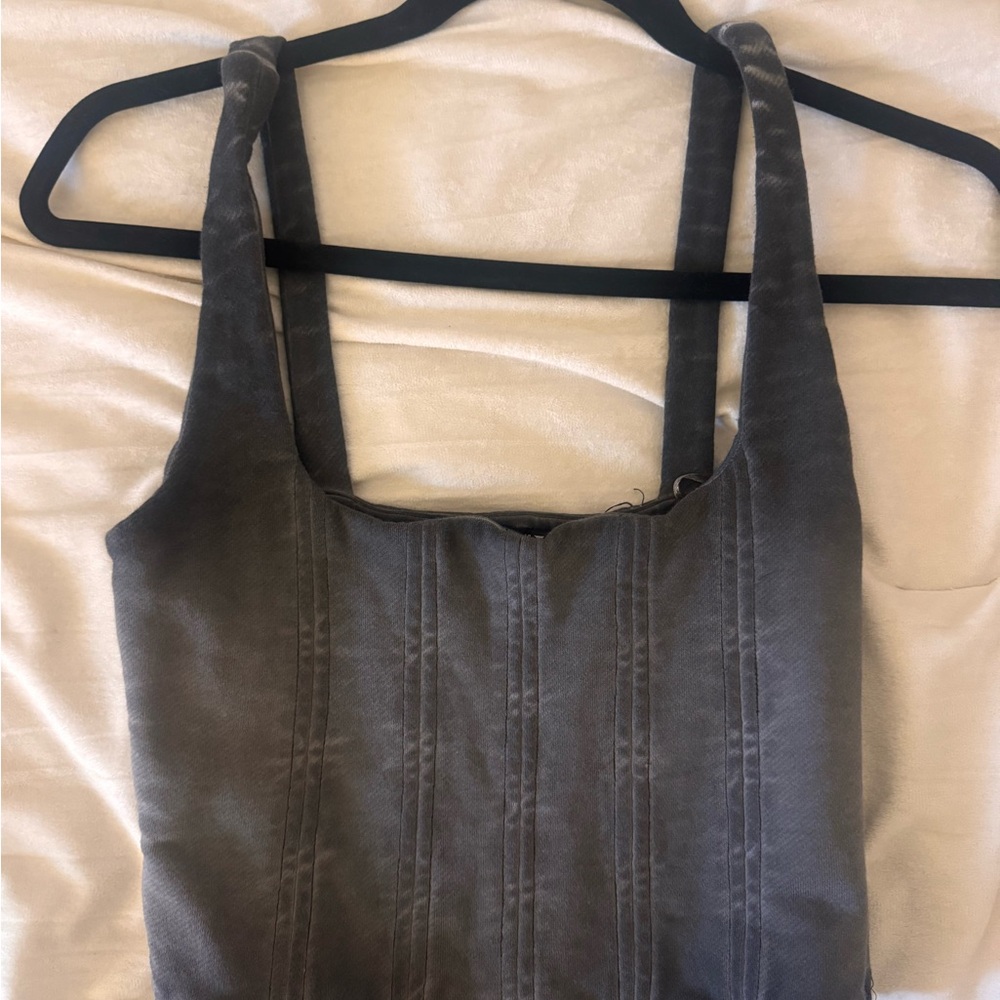 Zara Dark Grey Bustier Tank Top